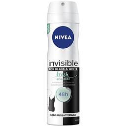 Desodorante Antitraspirante Aerosol NIVEA Invisible Black & White Fresh 150ml, Nivea