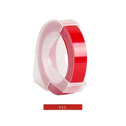 KKmoon Recarga de fita de etiqueta em relevo de plástico 3D para DYMO 12965 1610 Label Maker com 3/8 de polegada * 9,8 pés, 1 rolo vermelho