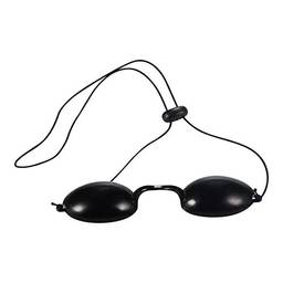 Romacci Óculos de bronzeamento artificial flexíveis Proteção ocular Óculos UV Óculos pretos portáteis Máscara de proteção ocular
