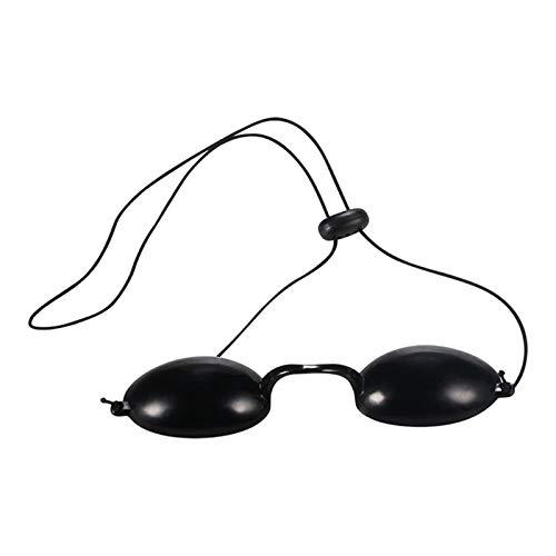 Romacci Óculos de bronzeamento artificial flexíveis Proteção ocular Óculos UV Óculos pretos portáteis Máscara de proteção ocular
