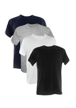 Kit 4 Camisetas Poliester 30.1 (Preto, Branco, Mescla, Marinho, P)