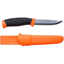 Morakniv Companion Faca resistente com lâmina de aço inoxidável, 10,4 cm, laranja
