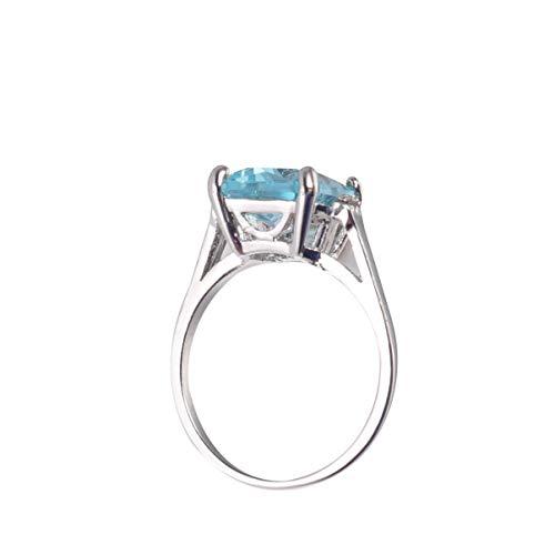 Anel de topázio azul SUPVOX anel de pedra preciosa antigo feminino casamento romântico joia acessórios para noivado pedido de casamento tamanho 6, Picture 1, Size 7