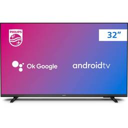 Smart TV 32" HD Philips Android 32PHG6917/78, Google Assistant, Comando de Voz, HDR, 3 HDMI, Wifi 5G, Bluetooth 5.0, Dolby Atmos