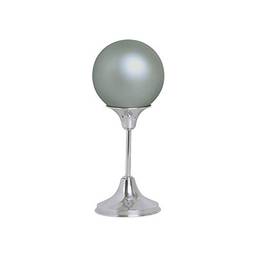 Esfera G Com Pedestal Alumínio Decoração Cerâmica Cinza Fosco