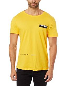 T-Shirt, Utility Travel, Replay, Masculino, Amarelo, M