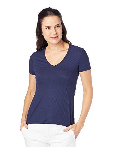 Camiseta Viscose canelada, Malwee, Femenino, Azul Marinho, GG