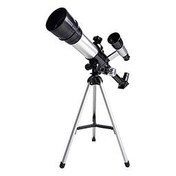 Zwbfu Telescópios,Telescópios para crianças Adultos Iniciantes Telescópio Refrator Astronômico de Abertura de Liga de 50mm Lente Objetiva de 100mm Ampliação 60x