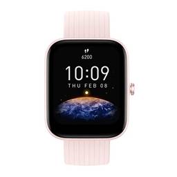 Amazfit Bip 3 Pro Smartwatch 1.69'' Grande visor colorido, 4 sistemas de posicionamento via satélite com GPS, 60+ modos esportivos GPS Smart Watch,14 dias de duração da bateria para telefone Android IOS (Pink)
