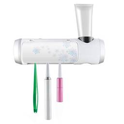 Suporte de desinfetante para escova de dentes UV da Milisten com cor aleatória, adesivo de secagem, suporte de pasta de dente para ventilador (branco)