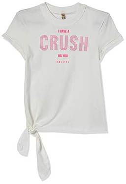 Camiseta Estampada Com Aplicação Crush, Colcci Fun, 14, Off Shell, Meninas