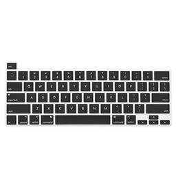 LENTION Capa ultrafina para teclado para MacBook Pro de 13 polegadas 2020 (modelo A2289/A2251/A2338 M1) e MacBook Pro de 16 polegadas (modelo A2141) protetor de layout dos EUA (preto)