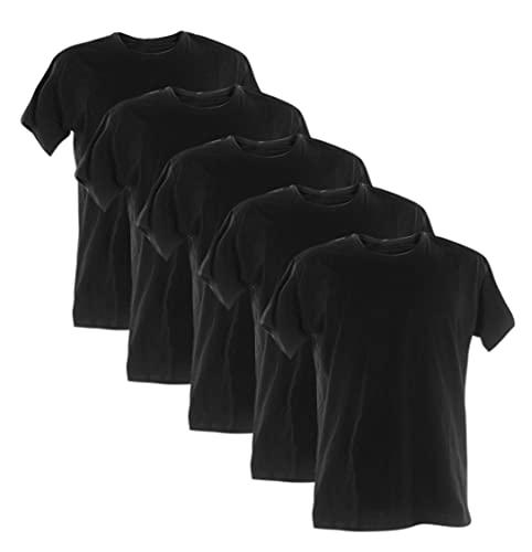 Kit 5 Camisetas 100% Poliéster (Preto, GG)