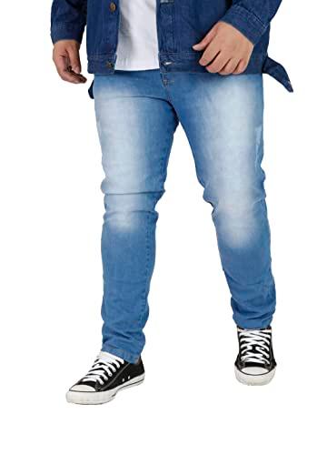 Calça Masculina Jeans Plus Size Skinny Com Elastano (50, Jeans Medio)
