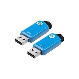 HP 32 GB v150w USB 2.0 Flash Drive, pacote com 2