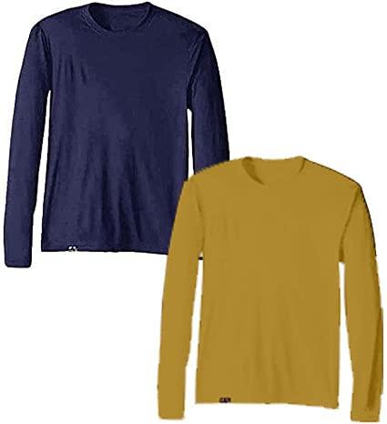 KIT 2 Camisetas UV Protection Masculina UV50+ Tecido Ice Dry Fit Secagem Rápida – P Marinho - Caramelo