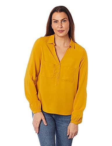 Camisa de viscose lisa, Hering, Feminino, Amarelo Medio, XP