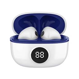Fone de ouvido Bluetooth In-ear sem fio WB Mini IO TWS Azul com Display Digital, 20 horas de bateria, proteção IPX4, alta definição com Super Bass, Compacto e com controle sensível ao toque