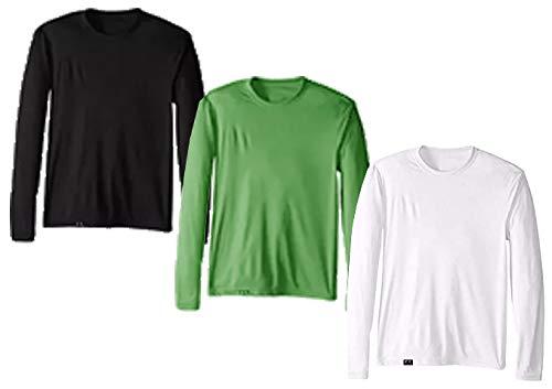 Kit com 3 Camisetas Proteção Solar Uv 50 Ice Tecido Gelado – Slim Fitness - Branco - Preto - Verde – P