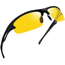 Joopin Óculos de Sol Esportivos Polarizados para Masculino, Óculos de Sol TR90, Óculos de Sol para Ciclismo Ao ar livre Óculos para Homens Proteção UV (Visão Noturna Moda)