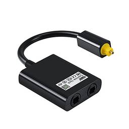 Divisor de cabo óptico digital 1 para 2 Adaptador de áudio Divisor de cabo óptico digital Adaptador de fibra óptica Adaptador de áudio de fibra óptica Preto