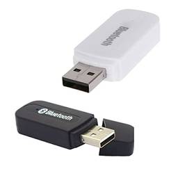 Receptor Áudio Bluetooth Adaptador P2 Música Som Material ABS Plug Play Conexão USB (preto)