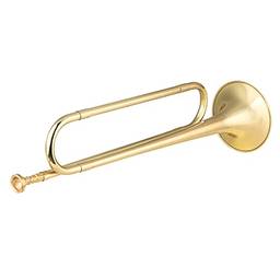 clarim musical Trompete banhado a ouro trompete trompete trompete corneta de bronze com bocal instrumento musical para iniciantes orquestra militar da banda escolar (18,7 pol.)