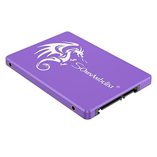 Somnambulist SSD 1TB SATA III 6GB/S Interno Disco sólido 2,5”7mm 3D NAND Chip Up To 520 Mb/s (Roxo Dragão-1TB)