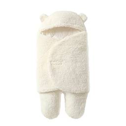 Henniu Cobertor para bebê fofo recém-nascido envoltório de pelúcia macio saco de dormir para bebê com pés saco de dormir para inverno, tamanho L para bebês de 3 a 6 meses