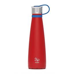 Garrafa de água de aço inoxidável S'ip by S'well – 425 g – Red River – Parede dupla isolada a vácuo mantém as bebidas frias por 24 horas e quentes por 10 – sem condensação – livre de BPA