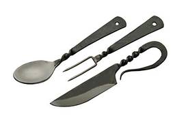 SZCO Supplies Conjunto de utensílios medievais para comer faca e colher de garfo de 18,4 cm, multicolorido (HS-4406)