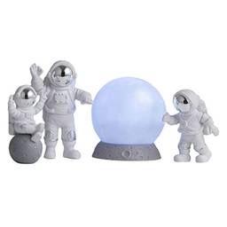 FAKEME 4 peças estatueta de astronauti estátua astronauti decoração moderna coleção de PVC decoração arte abstrata crianças de aniversário para, Prata branca