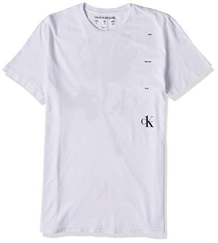 Camiseta Slim Flamê, Calvin Klein, Masculino, Branco, P
