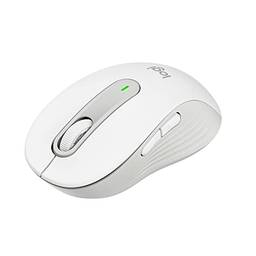 Mouse Sem Fio Logitech Signature M650 com Design de Tamanho Compacto, Clique Silencioso, Botões Laterais Personalizáveis, Conexão USB e Bluetooth - Branco