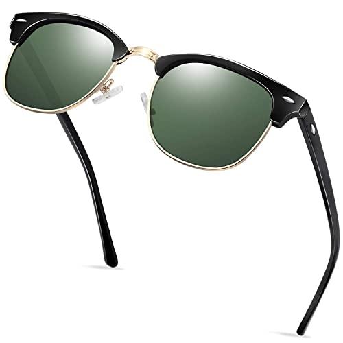 KANASTAL Óculos de Sol Masculinos Polarizados UV400 Classic Retro Femininos Óculos de Sol Semi Aro para Dirigir Viagem Festa