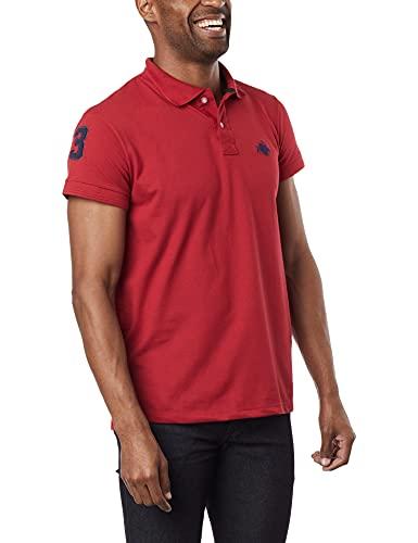 Camiseta Polo Básica, Horse Duplo N3, Club Polo Collection, Masculino, Vermelha, M