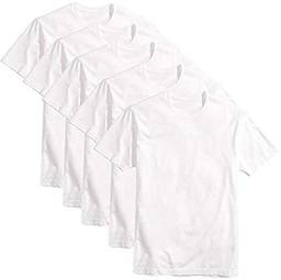 Kit 5 Camiseta Masculina Básica Lisa Camisa Algodão 30.1 (P, Branco)
