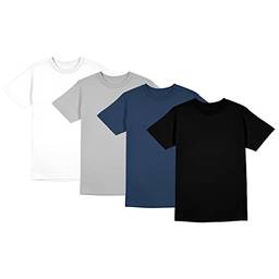 Kit 4 Camiseta Masculina Poliéster Com Toque de Algodão Camisa Blusa Treino Academia Tshrt Esporte Camisetas, Tamanho P