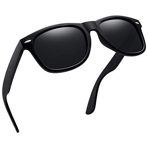 Joopin Óculos de Sol Masculinos Femininos Polarizados Quadrado Óculos de Sol Esportivos para Dirigir UV Proteção (Fosco Embalagem Simples Preta)