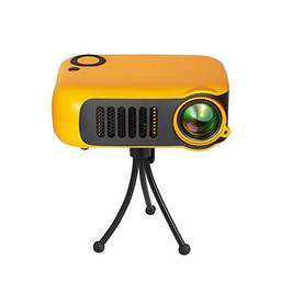 Mini Projetor, 320x240 pixels 800 lumens portátil LED home player de vídeo multimídia alto-falante embutido (Amarelo)