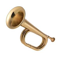 Henniu B Flat Bugle Call Trumpet Brass Cavalry Horn com bocal para banda escolar orquestra militar de cavalaria