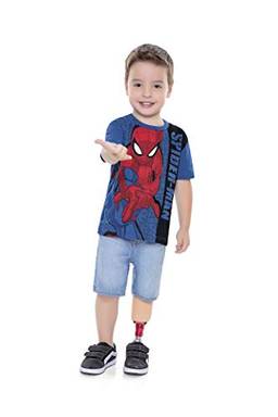 Camiseta Spider-Man, Azul Escuro, 1, Fakini