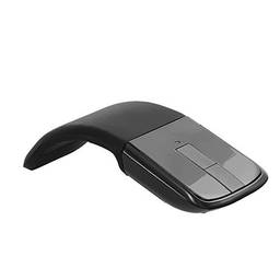 Kiboule Mouse sem fio 2.4g com mouse de arco USB com função de toque mouse óptico dobrável com receptor usb mouse dobrável para computador portátil (preto)