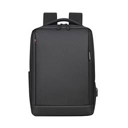 Mochila masculina para laptop de viagem de grande capacidade, carregamento USB, bolsa escolar feminina de nylon impermeável, A - Preto, G