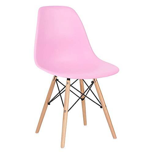 Cadeira Charles Eames Eiffel Dsw - Rosa claro - Madeira clara