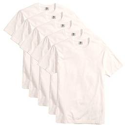 Kit Com 5 Camisetas Slim Masculina Básica Algodão Part.B (Natural, GG)