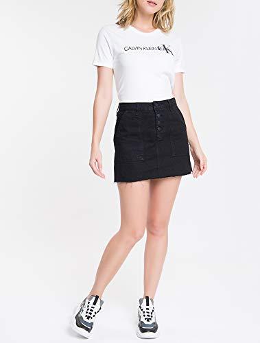 Camiseta Meia Reat, Calvin Klein, Feminino, Branco, M