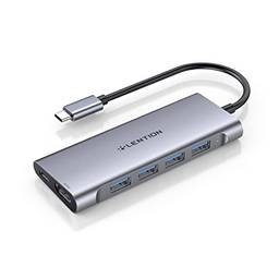 LENTION Hub USB C com saída HDMI 4K (4K @60Hz), 4 USB 3.0, dongle de carregamento tipo C compatível com MacBook Pro 2021-2016, Mac Air, outros dispositivos tipo C, adaptador de driver estável (CB-C35sH, cinza espacial)