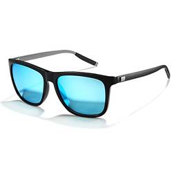 Cyxus Óculos de Sol para Masculino/Feminino, Lentes Polarizados Homens Proteção UV Antirreflexo para Dirigir Golfe Viajar (3-Lentes azuis com armação de metal)