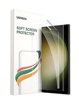 UGREEN 2 Pack Protetor de tela curvo Samsung Galaxy S23/S22 Ultra 3D, filme TPU flexível, sem bolhas, resistente a arranhões, anti-impressão digital, cobertura de tela cheia, filme transparente HD
